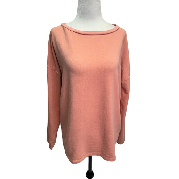 BB Dakota Peach Long Sleeve Straight Hem Crew Neck T-Shirt - Picture 2 of 9
